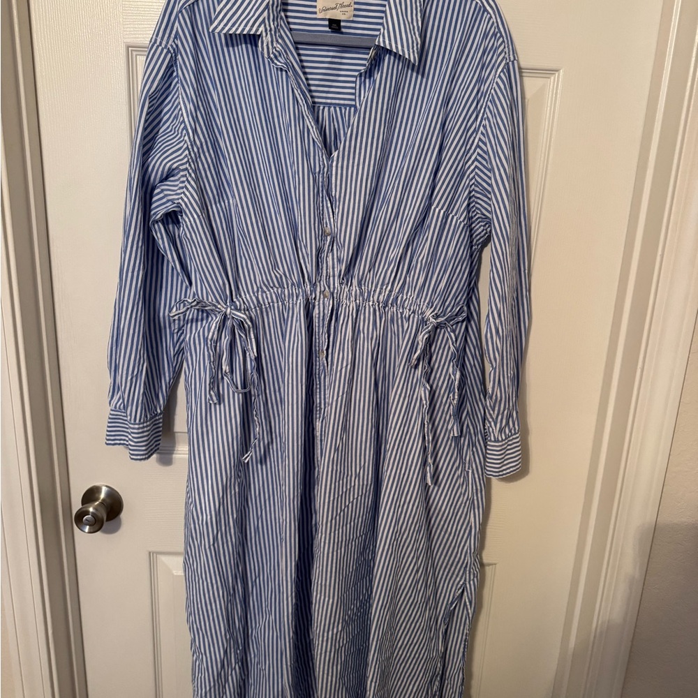 Universal Thread Blue and White Striped Shirt